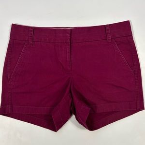 J.Crew Women’s CHINO Shorts In Color Magenta Low Rise Size 4